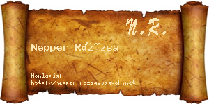Nepper Rózsa névjegykártya
